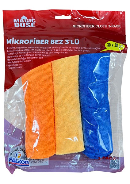 3'lü Mikrofiber Bez 30X30 FA1-986