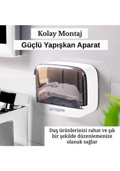 Çekmece Model Pratik Katı Sabunluk Su Biriktirme Hazneli Hijyenik ve Şık Sabun Kabı fırsatları