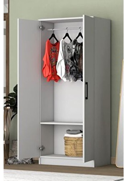 Noya 2 Kapaklı Gardrop Beyaz modelleri