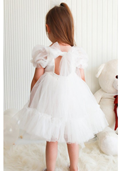 Kız Bebek Elbise Kız Çocuk Elbise Doğum Günü Parti Düğün Elbise Dantelli Kısa Kol Astarlı Elbise fırsatları