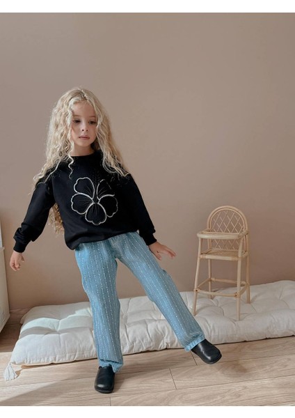 Kız Çocuk Taş Detaylı Kotlu Takım modelleri