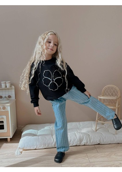 Kız Çocuk Taş Detaylı Kotlu Takım indirimleri