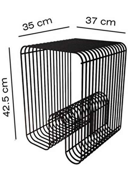 Siyah Tel Metal Tasarımlı Modern Paslanmaz Yan Sehpa, Dekoratif Metal Sehpa modelleri