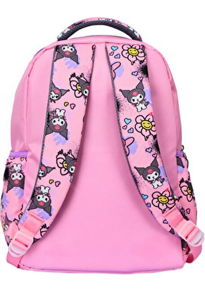 3’lü Ilkokul Kuromi Melody Baskılı Pembe, Kız Çocuk Beslenmeli ve Kalemlikli Okul Çantası indirimleri
