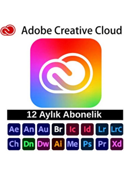 Creative Cloud 1 Yıllık Lisans Kişisel Hesaba Teslim (Tüm Uygulamaları)