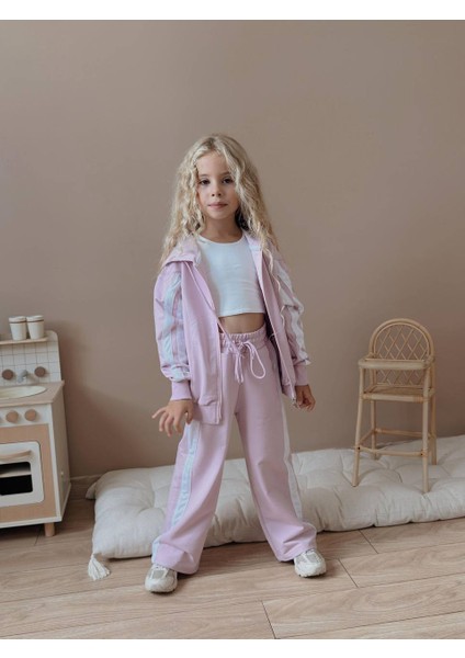 Kız Çocuk Şeritli Yelekli Kışlık Takım modelleri