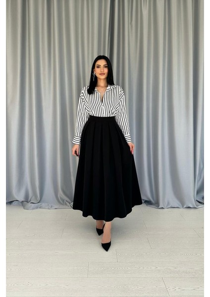 Camel Uzun Pileli Etek