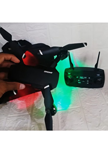 QC08 Katlanabilir 360° Dönebilen LED Işıklı 4K Kameralı Fpv Drone Kumandalı Rc Quadcopter fırsatları