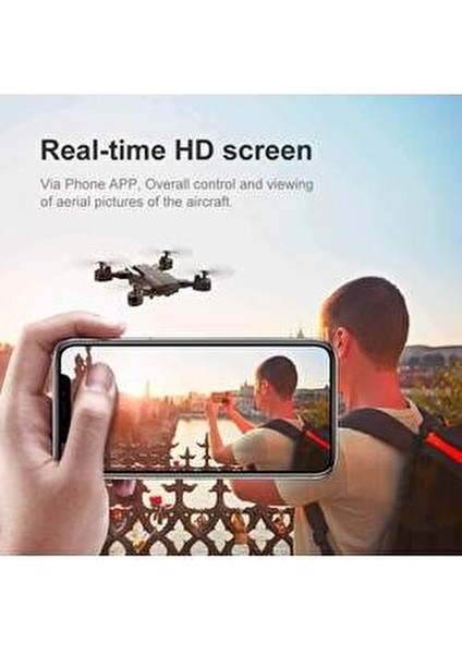 QC08 Katlanabilir 360° Dönebilen LED Işıklı 4K Kameralı Fpv Drone Kumandalı Rc Quadcopter