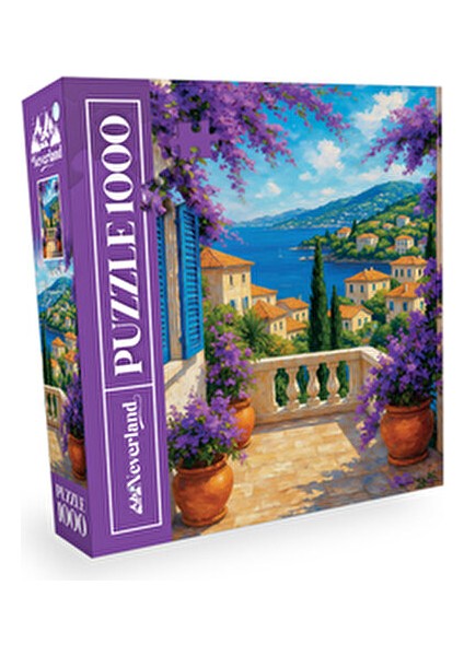 1000 Parça Puzzle - Bougainvillea Sea View (Begonvilli Deniz Manzarası)