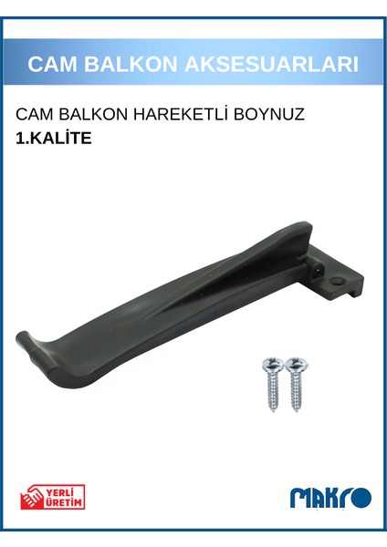 Cam Balkon Standart Klavuz | Tekerlek Desteği | Hareketli Boynuz