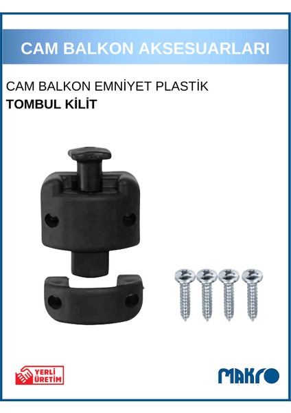 Am Balkon Kilidi Tombul Plastik Cam Balkon Emniyet Kilidi Siyah