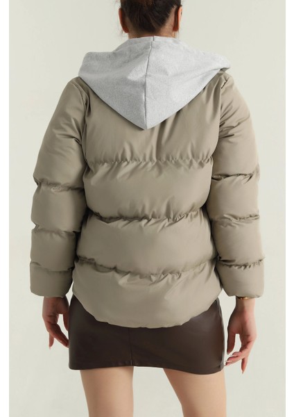 Taş Kapşonlu Şişme Kadın Mont fırsatları