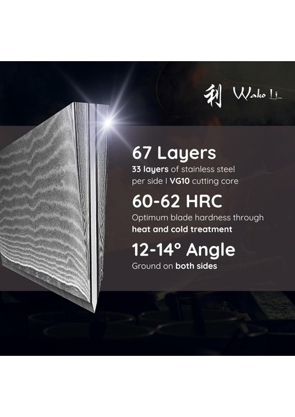 Wakoli Edıb 3’lü Alman Damaskus Bıçak Seti (67 Kat Çelik, Pakkawood Sap, Ahşap Hediye Kutusunda) | Profesyonel ve Hobi Şefler Için Premium Mutfak Bıçakları fırsatları