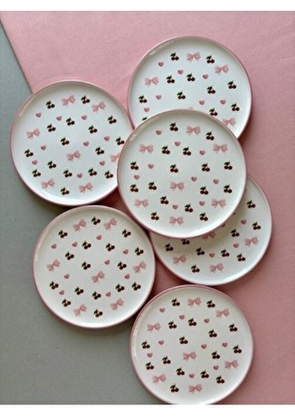 Kiraz Model 6 Adet Tatlı Tabağı modelleri