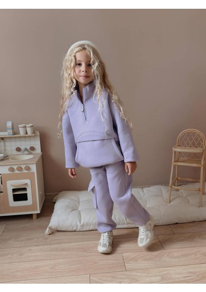 Kız Çocuk Kanguru Cepli Sweatshirtli Kışlık Takım fiyatları