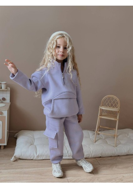 Kız Çocuk Kanguru Cepli Sweatshirtli Kışlık Takım fırsatları