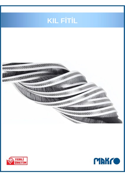 Alüminyum Pvc Kapı Pencere Cam Balkon Kıl Fitili En 6,7mm - Kıl Uzunluğu: 6mm - 5 Metre fiyatları