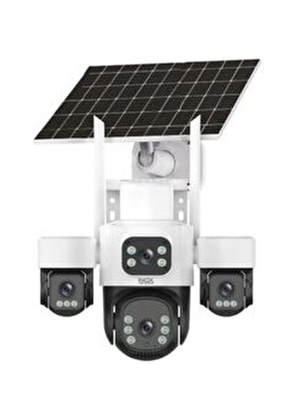 X14 4 Kameralı Solar Güvenlik Kamerası | Sım Kartlı & Esım Destekli | Kablosuz Güneş Enerjili