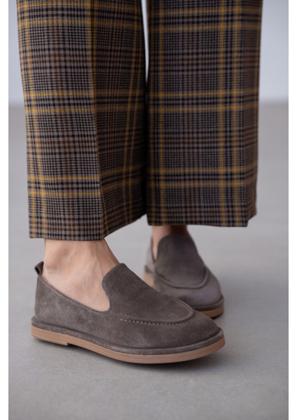Dezzy Süet Kadın Loafer-Vizon Süet modelleri