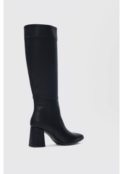 Avira Sivri Burunlu Kalın Topuklu Kadın Çizme- Siyah fiyatları