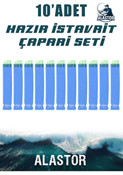Hazır 10'lu Çapari Seti 10 Iğneli Istavrit Köpük Çapari Olta Iğnesi