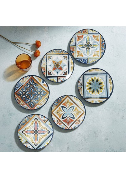 Camelia 6 Parça 20 cm Pasta Takımı Harmoni -Mavi 4270