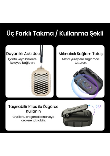Nowgo Lava Clip 5W Klipsli Su Geçirmez Taşınabilir Mini Bluetooth Hoparlör Siyah indirimleri