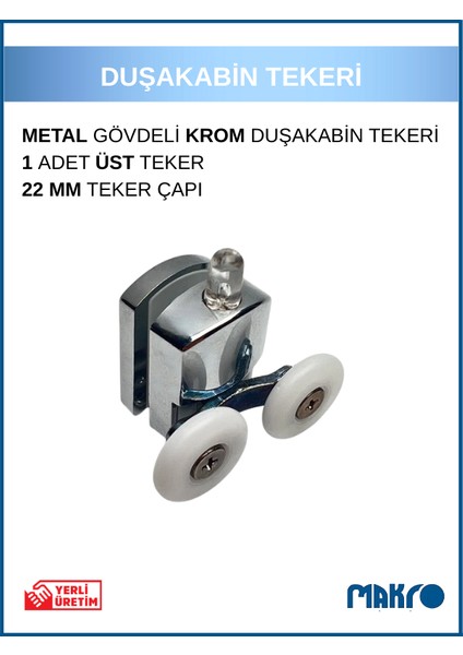 Duşakabin Tekerleği Alt Teker Metal Gövde Teker Çapı 22 mm