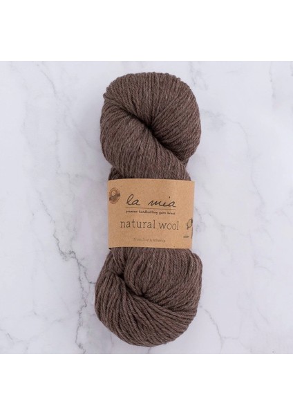 La Mia Natural Wool Koyu Kahverengi El Örgü Ipi - H6 - 33603