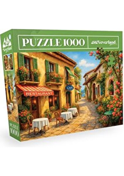 1000 Parça Puzzle- Sunny Cafe Street (Güneşli Kafe Sokağı)