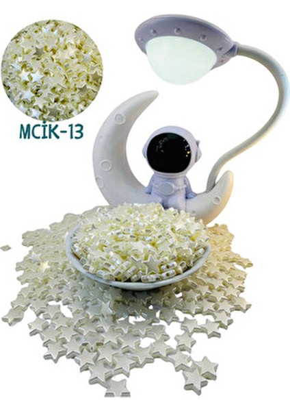 Yıldız Şekilli Inci Boncuk – Mcik-13 – Krem Renk – 176 Adet Delikli Hobi Boncuğu