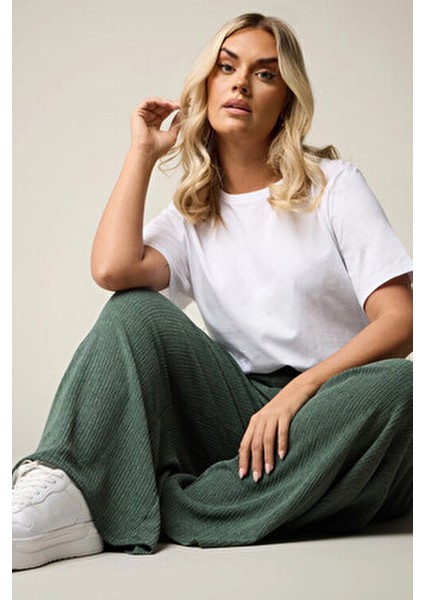 Büyük Beden Kadın Beli Lastikli Bol Paça Cepli Pantolon Pamuklu 304010 Günlük Kullanım İçin fiyatları