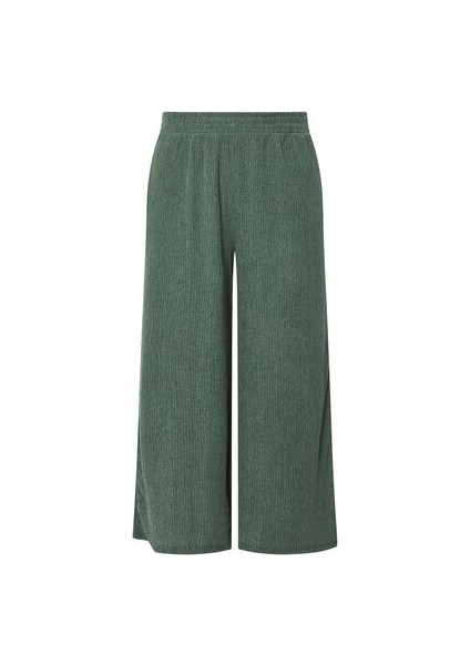 Büyük Beden Kadın Beli Lastikli Bol Paça Cepli Pantolon Pamuklu 304010 Günlük Kullanım İçin