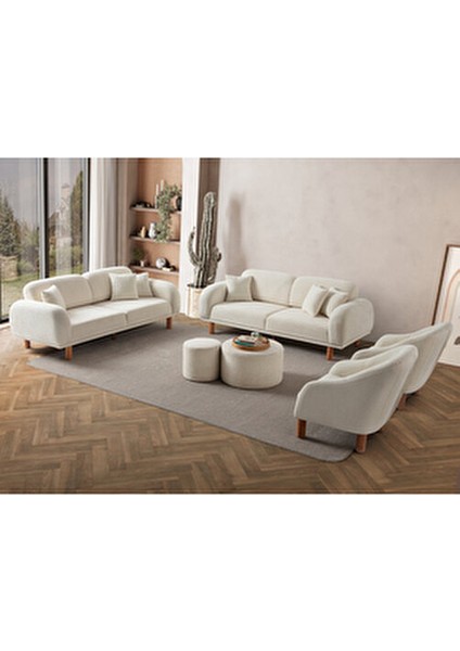 Regnum Koltuk Takımı 3+3+1+1 Krem Renk fiyatları