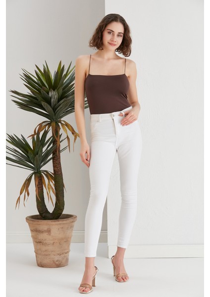 Kadın Çıtçıt Zıbınlı Vücudu Saran Bodysuit Spor Şık Askılı Bluz modelleri