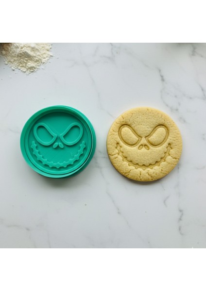 Jack Skellington Kurabiye Kalıbı, Cadılar Bayramı ve Noel Temalı, Yüz Desenli Hamur Şekillendirici