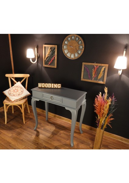 Wooding 90 cm Çekmeceli Masif Gri Dresuar