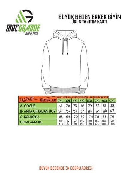 Büyük Beden Erkek Basic Sweat Kapüşonlu 11700-45 modelleri