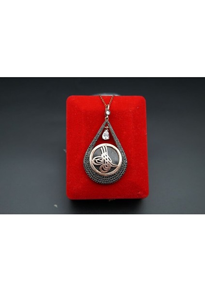 Rose Kaplama Büyük Tuğra Kadın Kolye SK00041