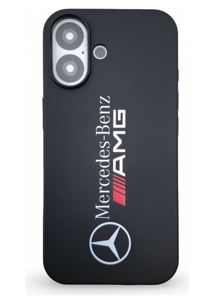 iPhone 16 Uyumlu Yüksek Kaliteli Mercedes Tasarım Baskılı Içi Kadife Premium Silikon Kılıf
