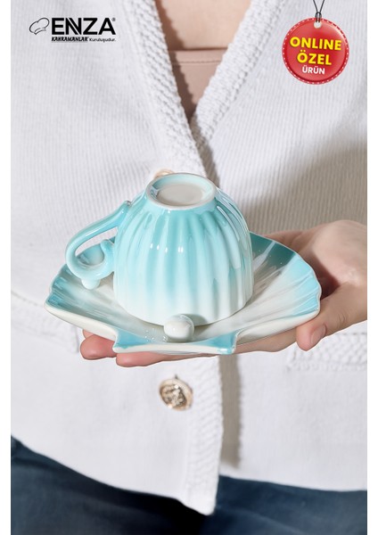 Zümrüt 2'li Mavi Porselen Fincan Takımı modelleri