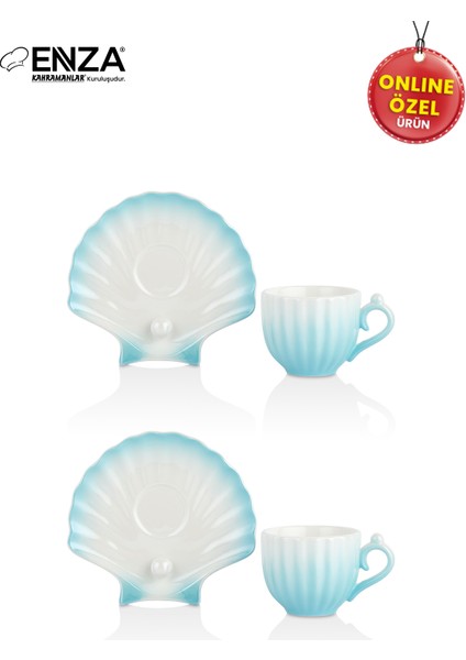 Zümrüt 2'li Mavi Porselen Fincan Takımı fırsatları
