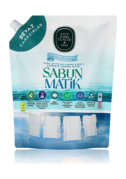 Zeytinyağı Içerikli Çamaşır Yıkama Sıvısı Beyazlar 1,5 Lt Doypack