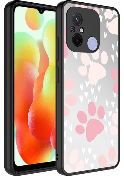 Xiaomi Redmi 12C Kılıf Aynalı Desenli Kamera Korumalı Parlak Tygo Mirror Kapak-Pati