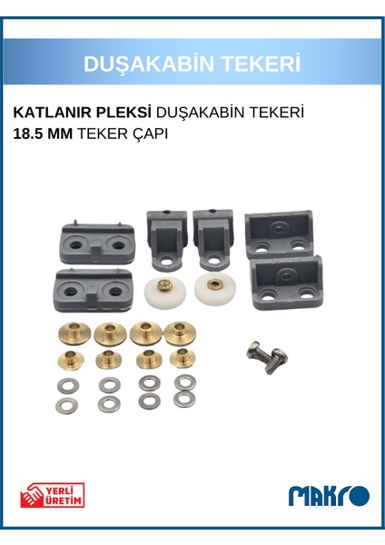 Bella Katlanır Duşakabin Tekeri Gri