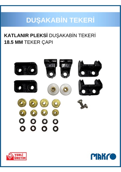 Bella Katlanır Duşakabin Tekeri Siyah