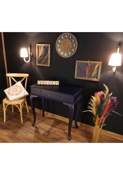 Wooding 90 cm Çekmeceli Masif Lacivert Dresuar