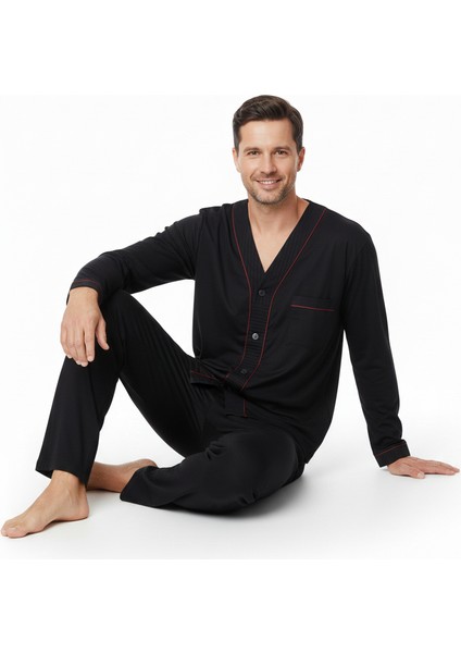 Erkek Pijama Takımı %100 Ipek Kumaş Klasik Model Cepli Rahat Tam Kalıp fiyatları