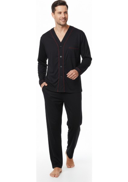 Erkek Pijama Takımı %100 Ipek Kumaş Klasik Model Cepli Rahat Tam Kalıp indirimleri